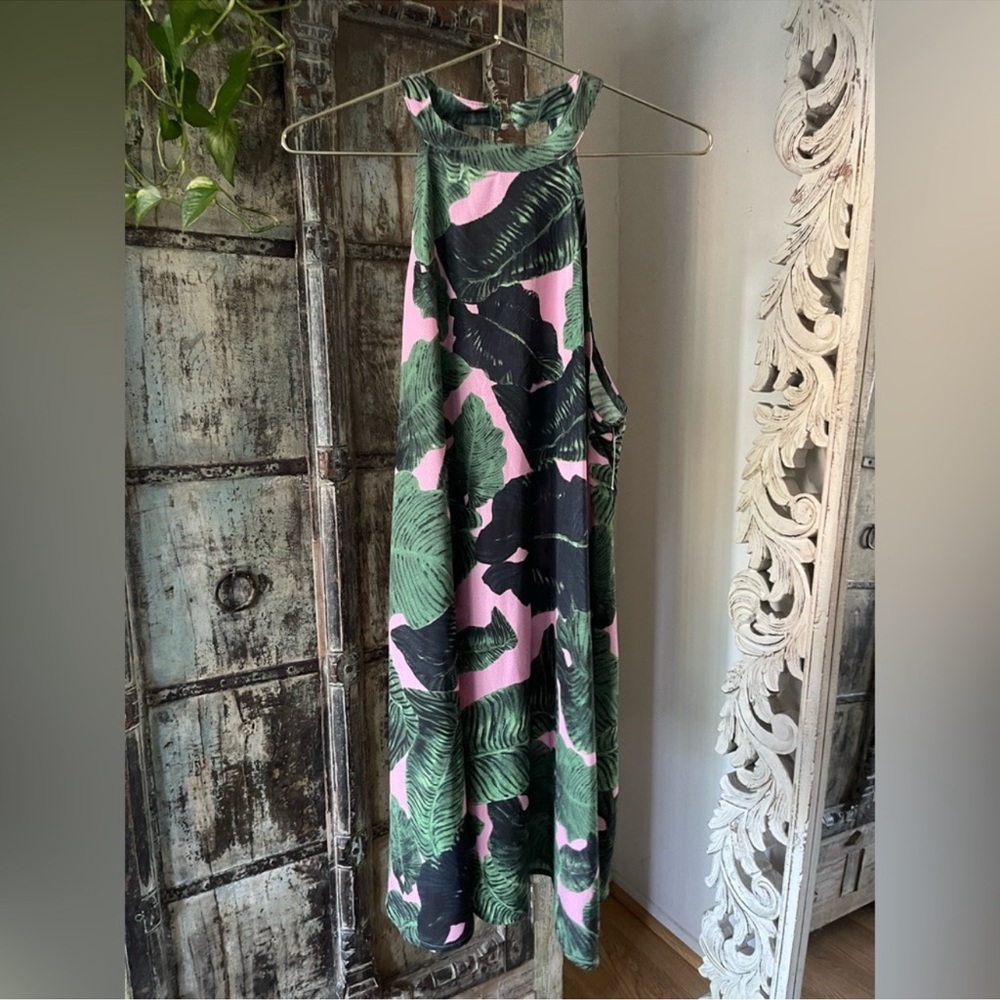 High Neck Banana Leaf Dress